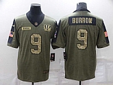 Nike Bengals 9 Joe Burrow Olive Camo 2021 Salute To Service Limited Jersey Dzhi,baseball caps,new era cap wholesale,wholesale hats